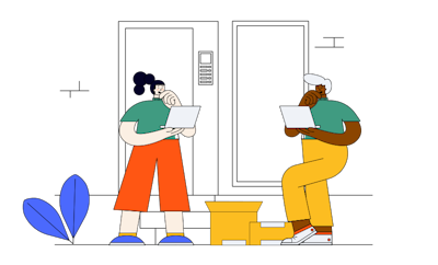 Illustration of a person with items